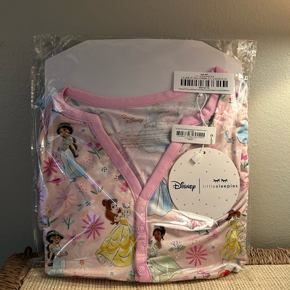 Little Sleepies Disney Princess pink pajama top S